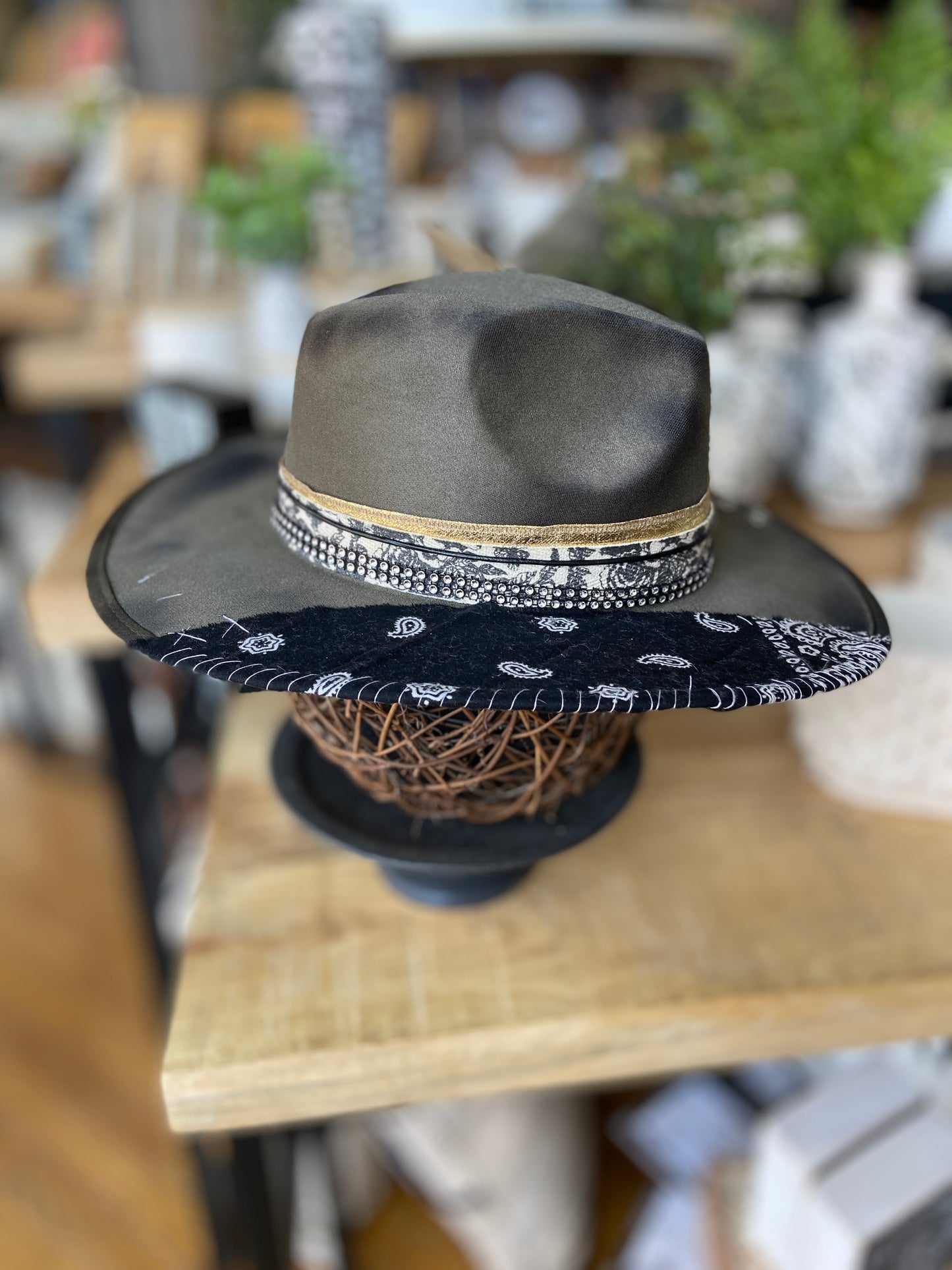 One of a Kind Burned Rancher Hat