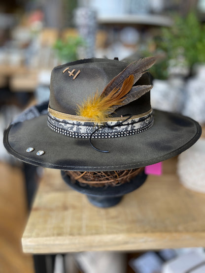 One of a Kind Burned Rancher Hat