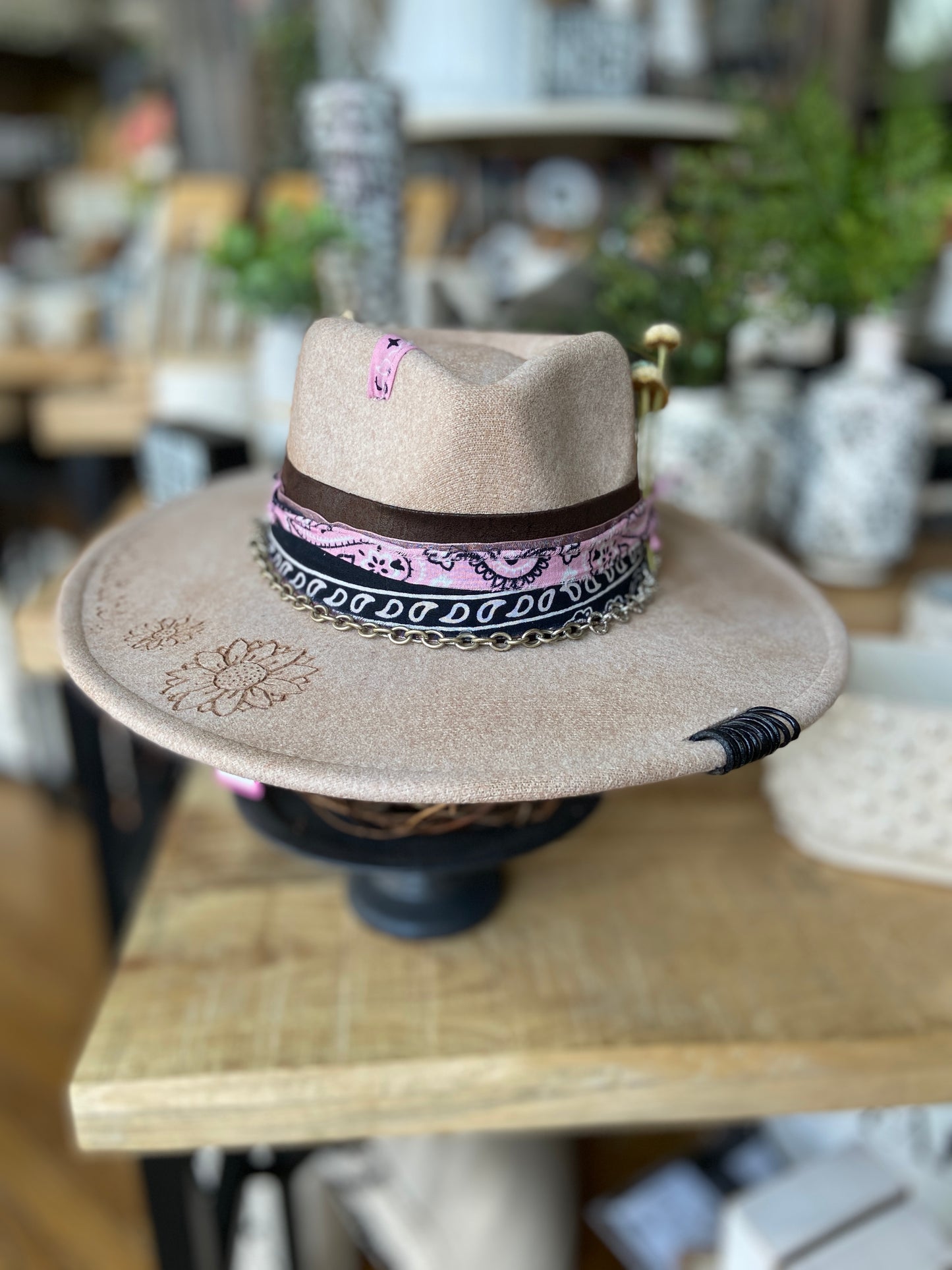 One of a Kind Burned Rancher Hat