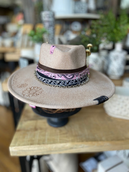 One of a Kind Burned Rancher Hat