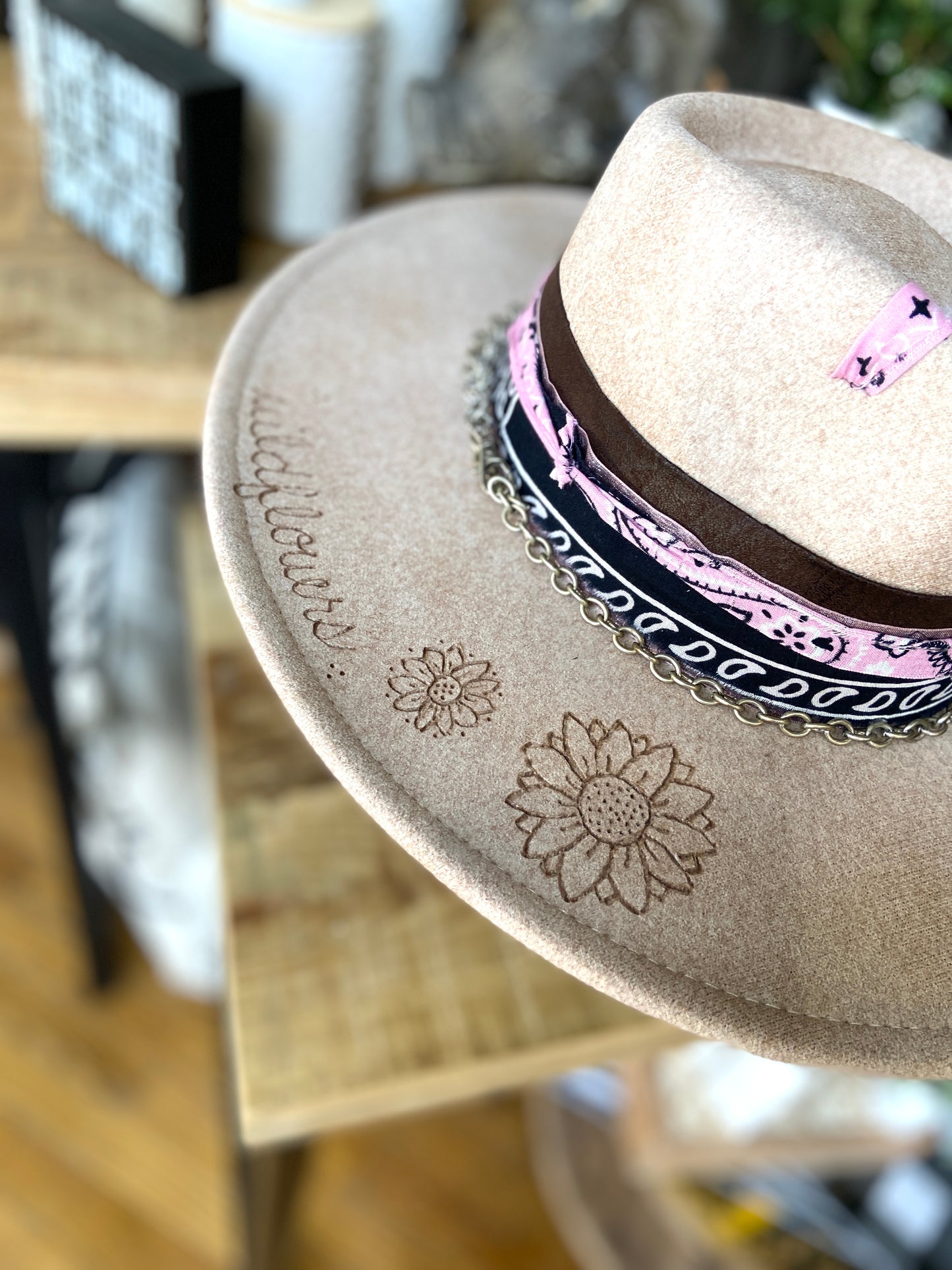 One of a Kind Burned Rancher Hat