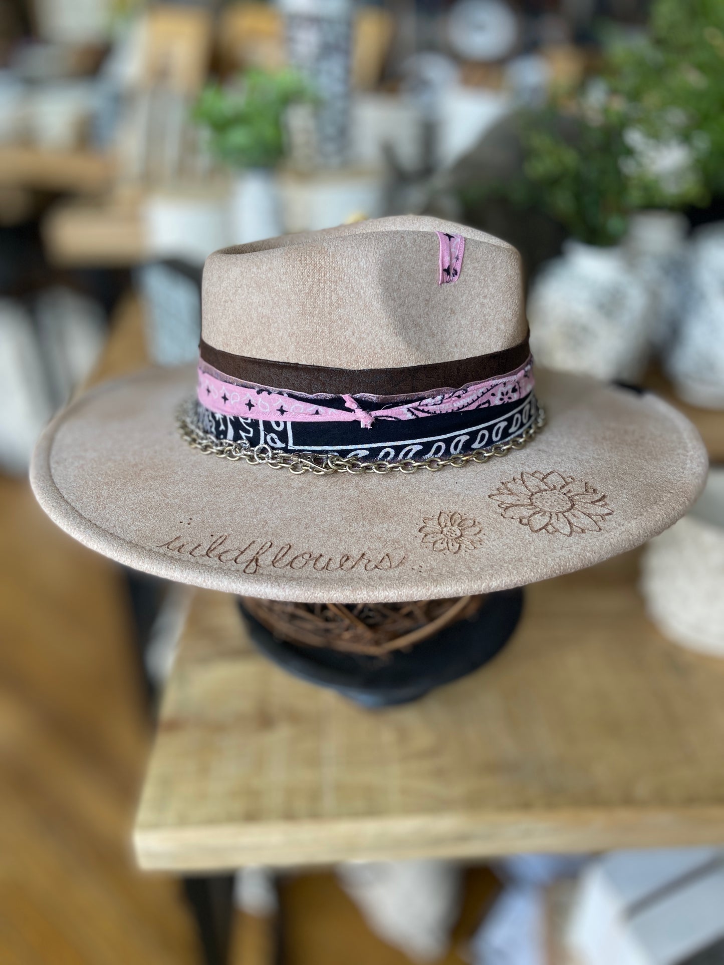One of a Kind Burned Rancher Hat