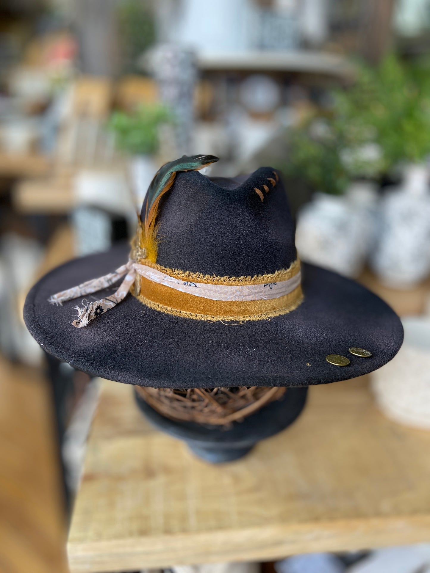 One of a Kind Burned Rancher Hat