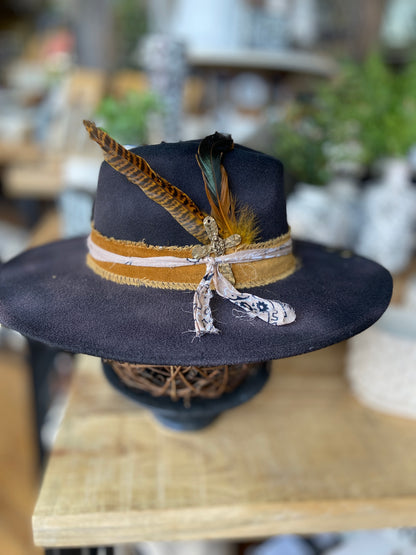One of a Kind Burned Rancher Hat