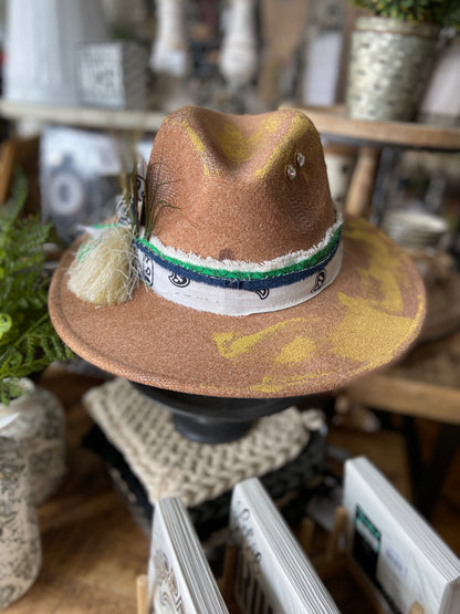 One of a Kind Burned Rancher Hat