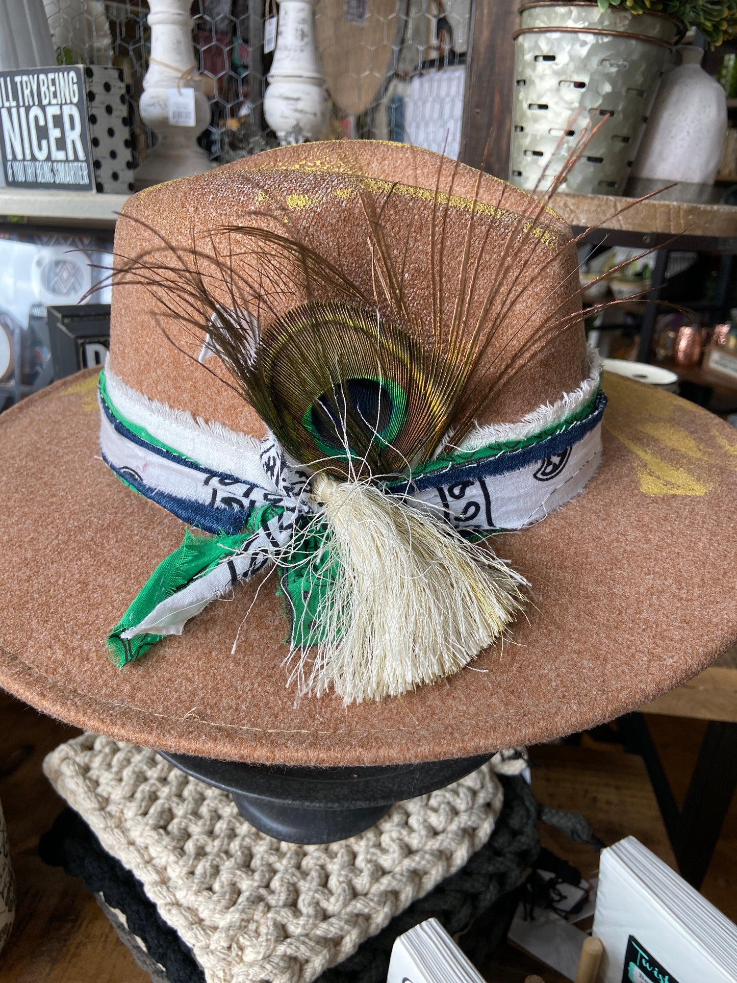 One of a Kind Burned Rancher Hat
