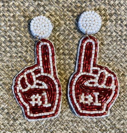 Kansas City Football Beaded Statement Earrings