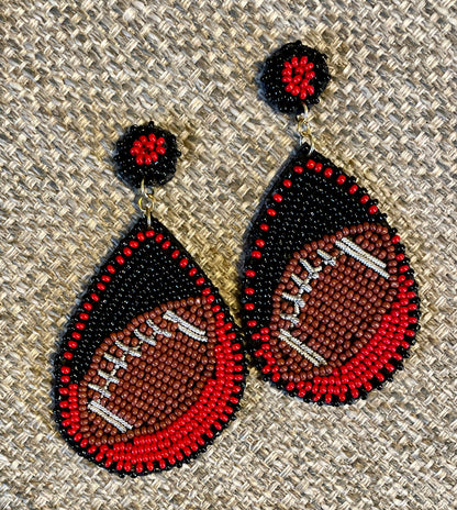 Kansas City Football Beaded Statement Earrings
