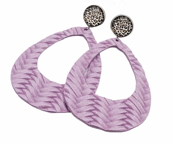 Leopard & Braided Leather Hoops