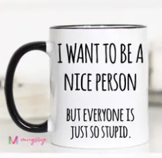 Black Handle Coffee Mug