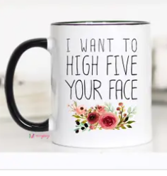 Black Handle Coffee Mug