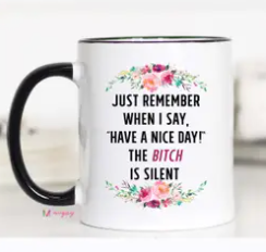 Black Handle Coffee Mug