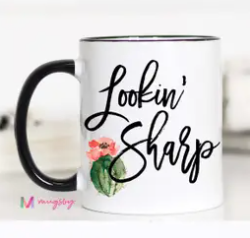 Black Handle Coffee Mug