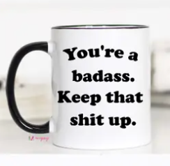 Black Handle Coffee Mug