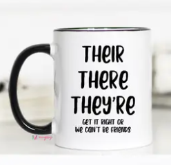 Black Handle Coffee Mug