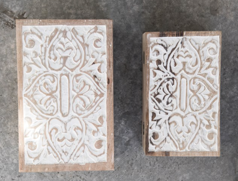 Hand Carved Mango Wood Box
