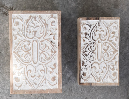 Hand Carved Mango Wood Box