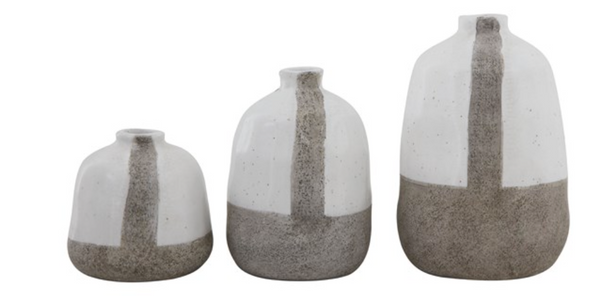 Grey & White Terra Cotta Vase