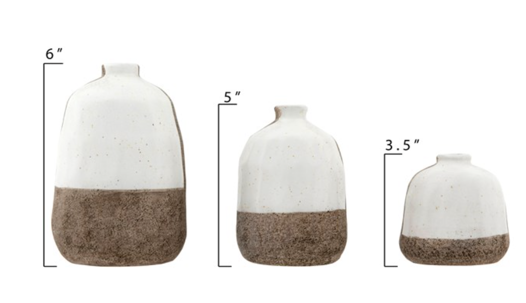 Grey & White Terra Cotta Vase