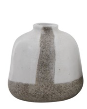 Grey & White Terra Cotta Vase