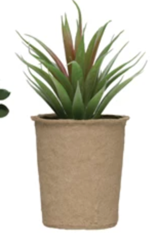 Faux Succulent in Paper Pot
