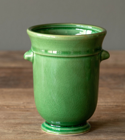 Petite Green Glazed Urn