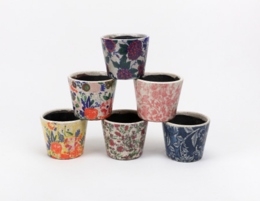 Colorful Stoneware Pattern Pot