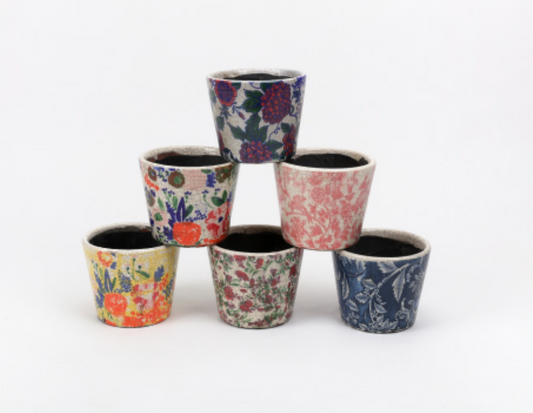 Colorful Stoneware Pattern Pot