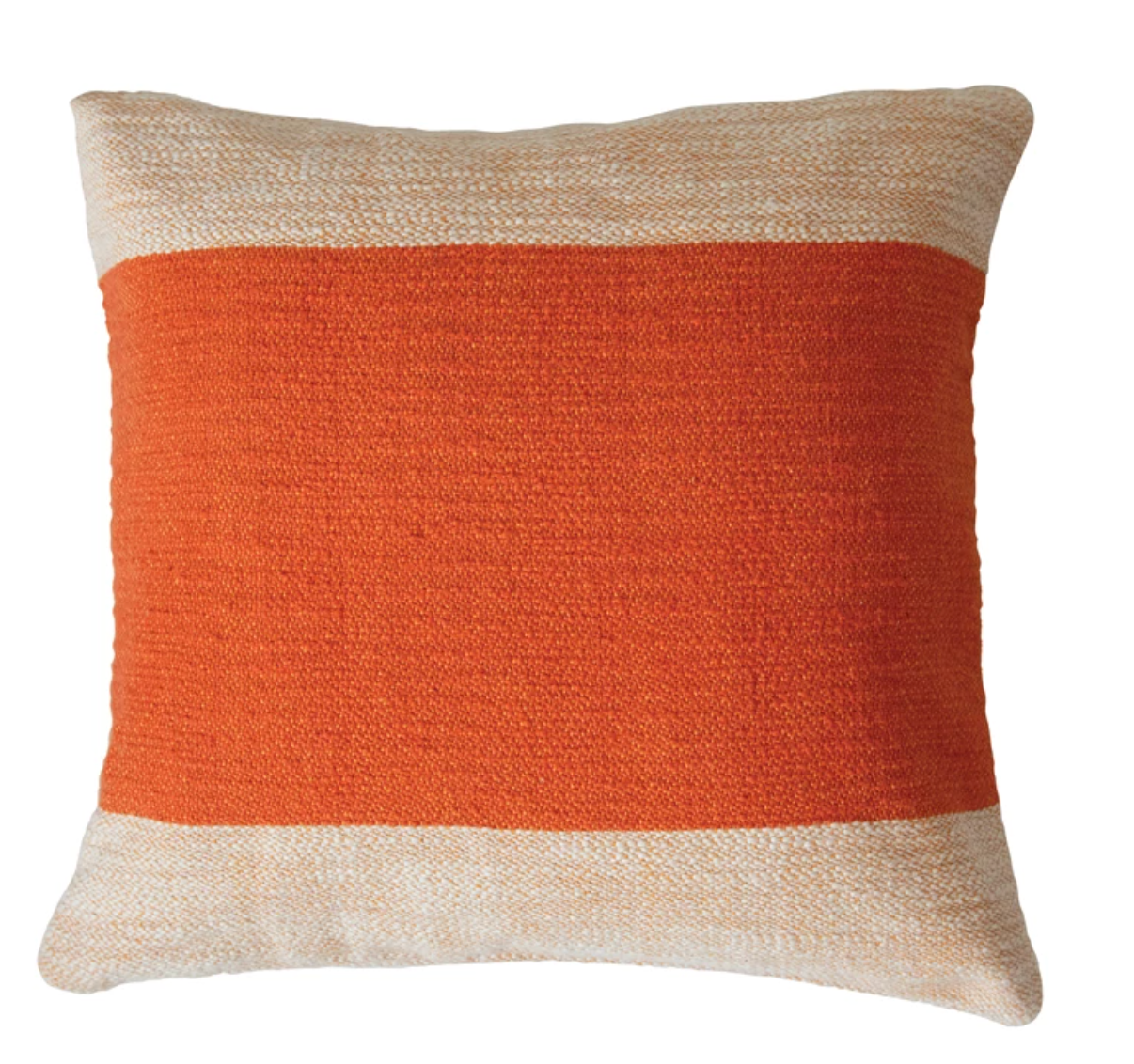 Woven Cotton Pillow with Stripe