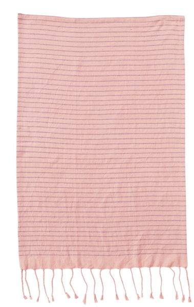 Turkish Cotton Tea Towel with Stripes & Fringe