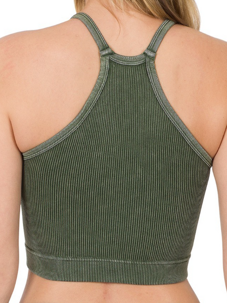 ETTA WASHED RIBBED SEAMLESS CAMI TOP/BRALETTE