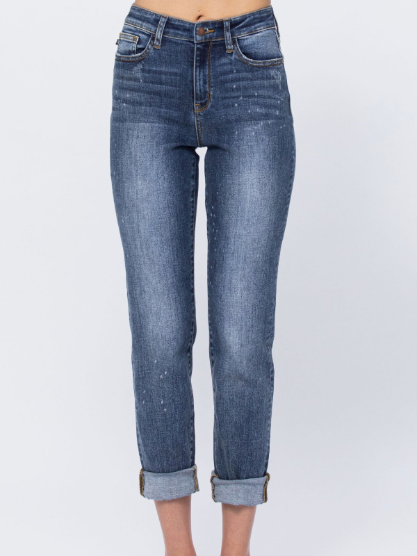 REESE HI-RISE BLEACH SPLASH BOYFRIEND FIT JEANS