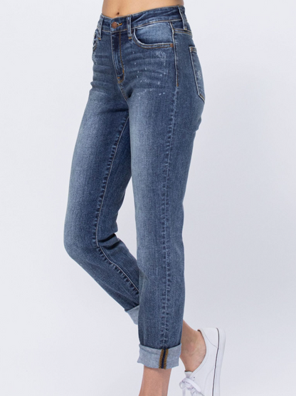 REESE HI-RISE BLEACH SPLASH BOYFRIEND FIT JEANS