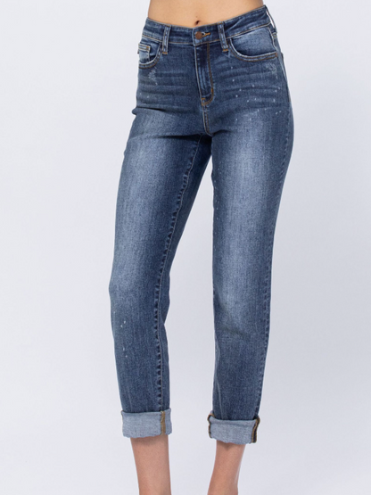 REESE HI-RISE BLEACH SPLASH BOYFRIEND FIT JEANS