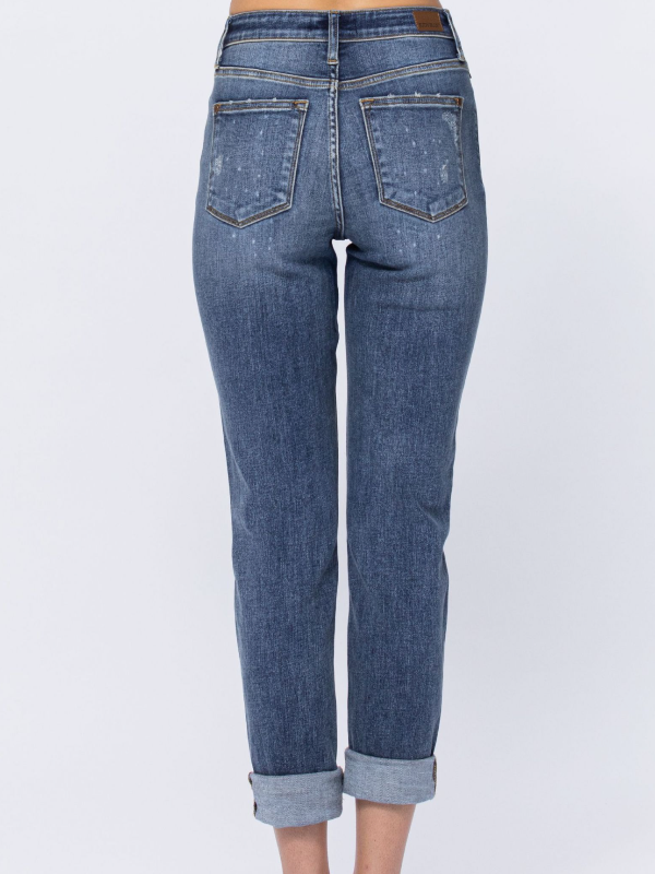 REESE HI-RISE BLEACH SPLASH BOYFRIEND FIT JEANS