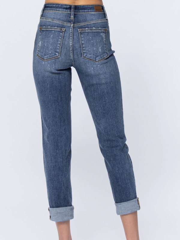 REESE HI-RISE BLEACH SPLASH BOYFRIEND FIT JEANS