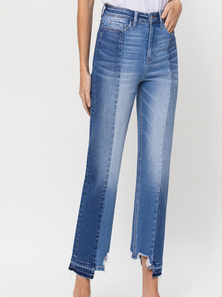 THE SPRING OF LINE SUPER HIGH RISE CROP STRAIGHT JEANS