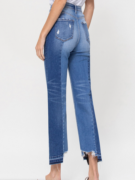THE SPRING OF LINE SUPER HIGH RISE CROP STRAIGHT JEANS