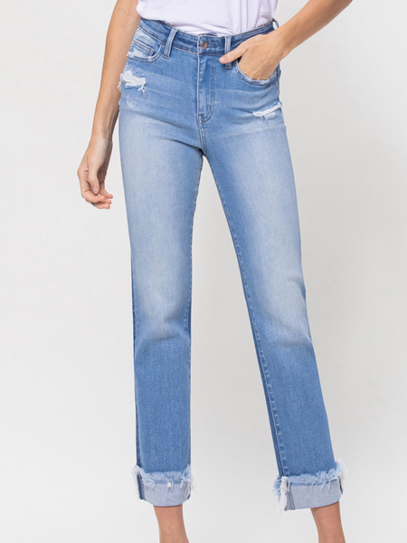 STAY OLDTOWN HIGH RISE ANKLE STRAIGHT JEANS