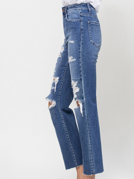 CONGRATULATIONS DISTRESSED HIGH RISE JEANS
