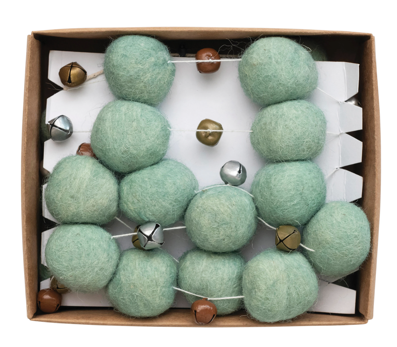 Wool Felt Ball Garland with Jingle Bells