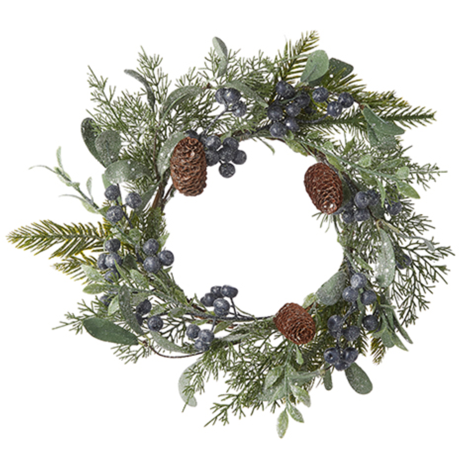 Juniper Berry & Pinecone Mini Wreath Candle Ring