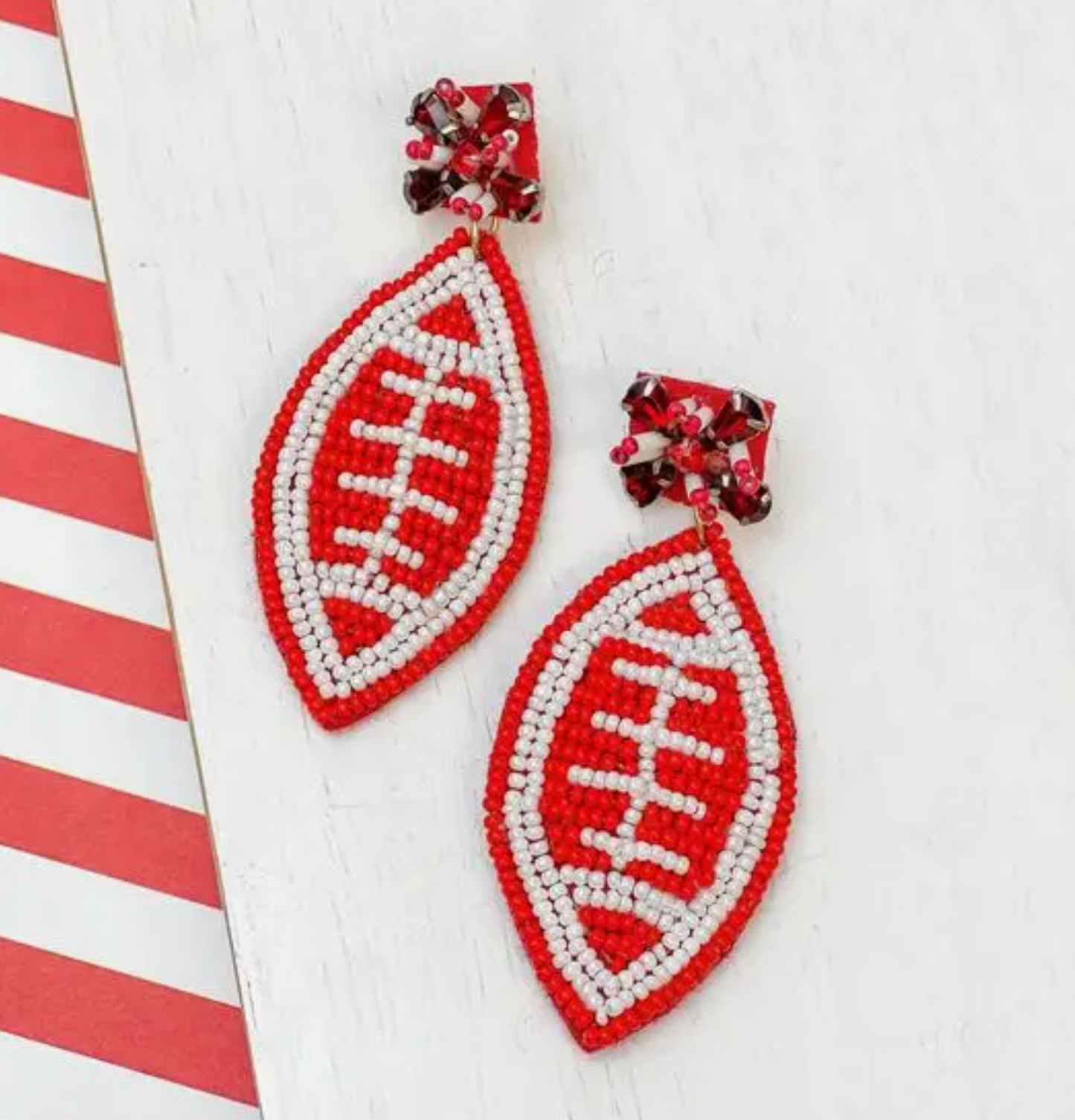 Kansas City Football Beaded Statement Earrings