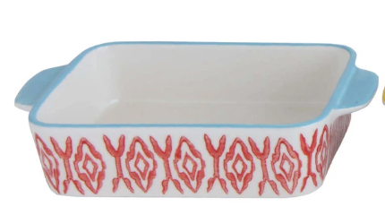 Hand Stamped Stoneware Baker