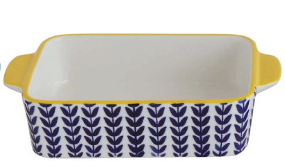 Hand Stamped Stoneware Baker