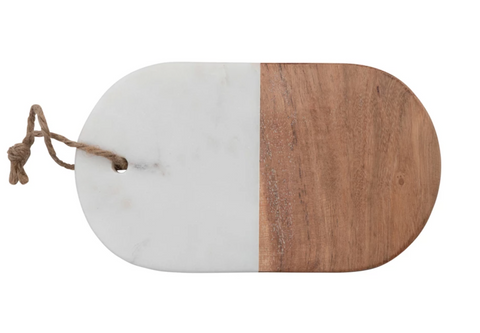 Marble & Acaia Wood Cheese/Cutting Board