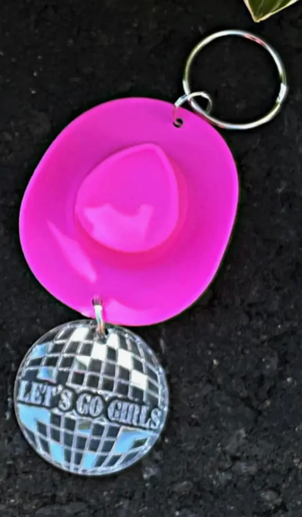 Pink Cowboy Hat Keychain