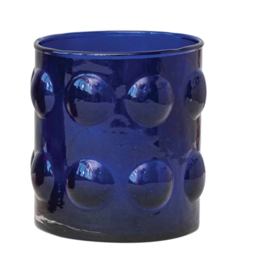 Raised Dot Glass Votive Holder