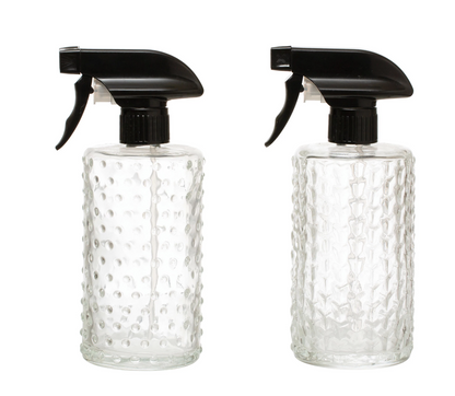 Embossed Glass Spray Bottle