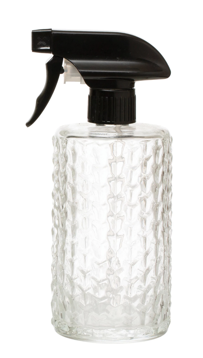 Embossed Glass Spray Bottle